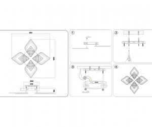 FA4285/4+4 WH белый 3000K/4200K/6400K 82W 610*610*90 (ПДУ РАДИО 2.4G)
