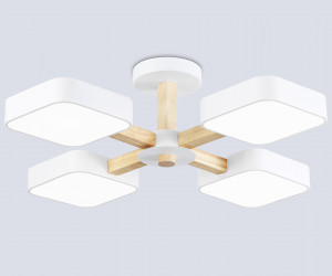 FL4879/4 WH/WD белый/дерево 24W 3000-6000K D610*160 (без ПДУ)