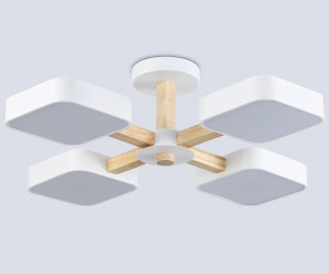 FL4879/4 WH/WD белый/дерево 24W 3000-6000K D610*160 (без ПДУ)