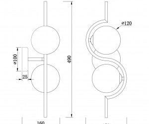 Настенный светильник (бра) Freya FR5124WL-02BS