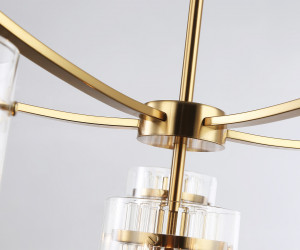 LH56031/5+1 BS/CL латунь/прозрачный E14*6 max 40W D680*1200