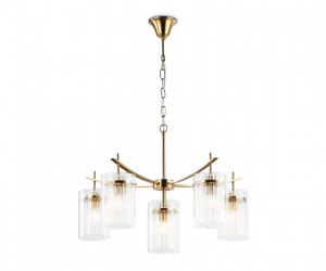 LH56031/5+1 BS/CL латунь/прозрачный E14*6 max 40W D680*1200