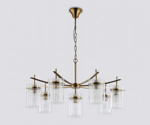 LH56033/7+1 BS/CL латунь/прозрачный E14*8 max 40W D790*1200