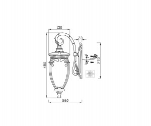 Настенный светильник (бра) Outdoor O414WL-01GB