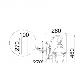 Настенный светильник (бра) Outdoor O029WL-01BZ