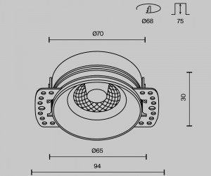 Встраиваемый светильник Technical DL101-GU10-TRS-W