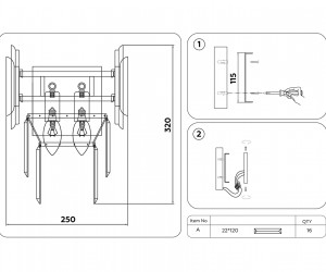 TR5294/2 PGD/GD розовое золото/золото E14/2 max 40W 320*250*140