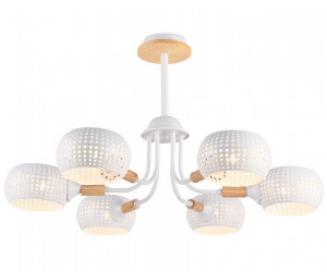 TR80166/6 WH/LWD белый/светлое дерево E14/6 max 40W D690*370