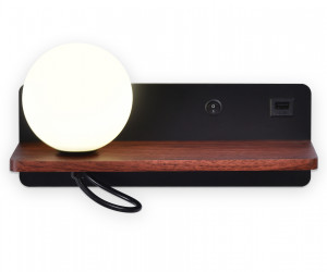 FW521 BK/DW черный/темное дерево G9 max 40W 280*100*125 (лампа LED G9 5W 4200K в комплекте)