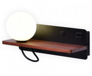 FW521 BK/DW черный/темное дерево G9 max 40W 280*100*125 (лампа LED G9 5W 4200K в комплекте)