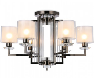 TR4422/6 DCH/CL/FR черный хром/прозрачный/белый матовый E27*6 max 40W D748*463