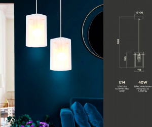 TR3680 GD/CL/FR золото/прозрачный/белый матовый E14 max 40W D110*950