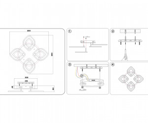 FA8841/4 WH белый 3000K/4200K/6400K 80W 500*500*80 (ПДУ РАДИО 2.4G)