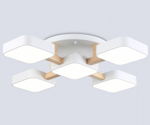 FL4881/5 WH/WD белый/дерево 90W 3000-6000K 675*675*110 (без ПДУ)