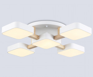 FL4881/5 WH/WD белый/дерево 90W 3000-6000K 675*675*110 (без ПДУ)