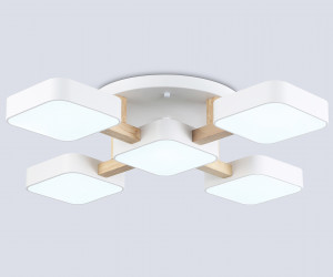 FL4881/5 WH/WD белый/дерево 90W 3000-6000K 675*675*110 (без ПДУ)