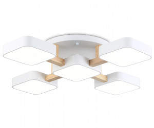 FL4881/5 WH/WD белый/дерево 90W 3000-6000K 675*675*110 (без ПДУ)