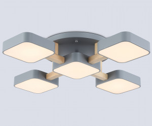 FL4882/5 GR/WD серый/дерево 90W 3000-6000K 675*675*110 (без ПДУ)