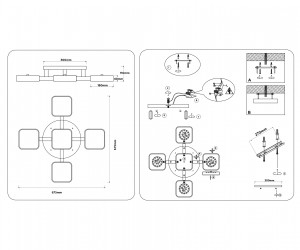 FL4882/5 GR/WD серый/дерево 90W 3000-6000K 675*675*110 (без ПДУ)