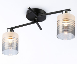 TR303211/2 BK/CH/SM/FR черный/хром/дымчатый/белый матовый E27*2 max 60W 500*170*200