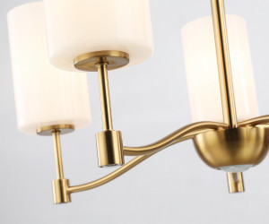 LH56051/5 BS/FR латунь/белый матовый E14*5 max 40W D590*950