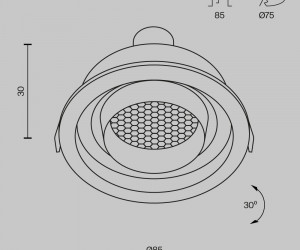 Встраиваемый светильник Technical DL113-GU10-01-RD-W