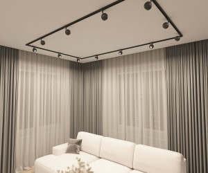 DK6070-BK Трековый светильник IP 20, 15 Вт, GU10, черный, алюминий