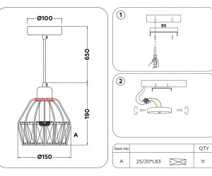 TR5875 DCF/SB темный кофе/бронза E14 max 40W D150*650