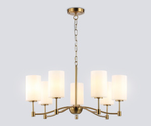 LH56053/7 BS/FR латунь/белый матовый E14*7 max 40W D680*950