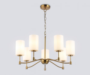 LH56053/7 BS/FR латунь/белый матовый E14*7 max 40W D680*950