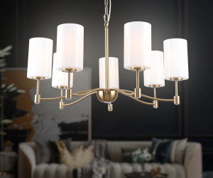 LH56053/7 BS/FR латунь/белый матовый E14*7 max 40W D680*950