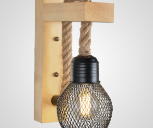 Настенный светильник A296B-1 BK+BRN 000030584