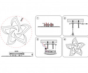 FA4472/5 BK белый 56W 3000K/4200K/6400K D640*80 (ПДУ ИК)