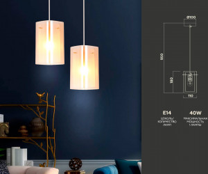 TR3681 GD/TI/FR золото/янтарь/белый матовый E14 max 40W D110*950