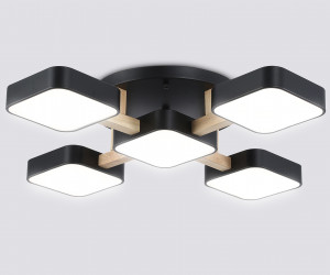 FL4883/5 BK/WD черный/дерево 90W 3000-6000K 675*675*110 (без ПДУ)