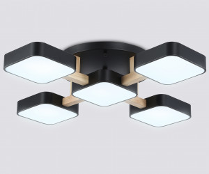 FL4883/5 BK/WD черный/дерево 90W 3000-6000K 675*675*110 (без ПДУ)