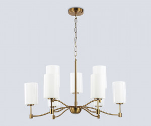 LH56054/6+3 BS/FR латунь/белый матовый E14*9 max 40W D765*1060