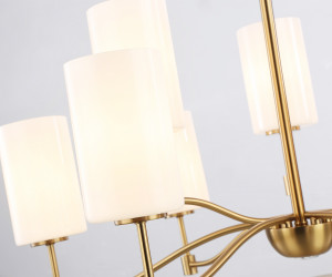 LH56054/6+3 BS/FR латунь/белый матовый E14*9 max 40W D765*1060