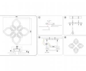FA8844/4+4 WH белый 3000K/4200K/6400K 190W 770*770*120 (ПДУ РАДИО 2.4G)