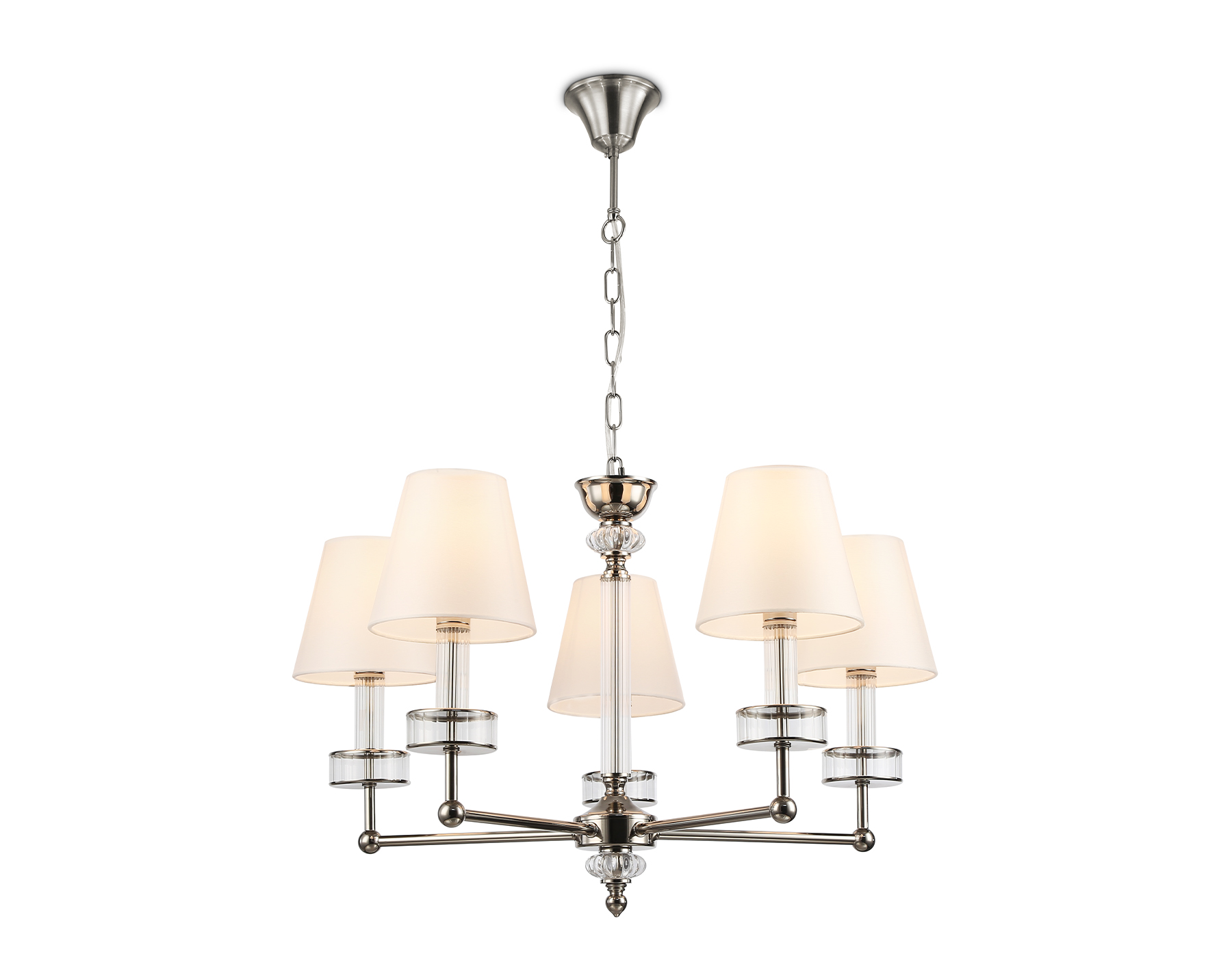 LH71001/5 BN/WH никель/белый E14*5 max 40W D670*1130