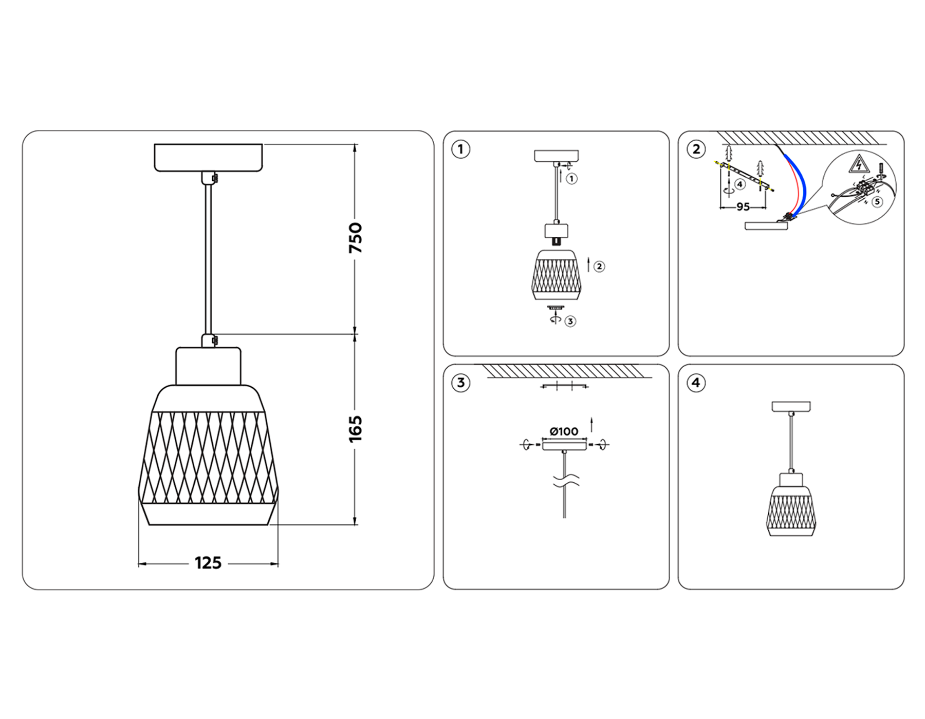 TR8005 SB/BK бронза/черный E27 max 40W D125*915