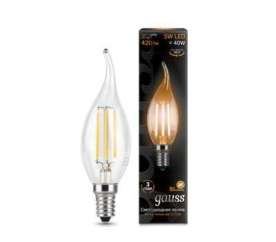 Лампа Gauss LED Filament Candle tailed E14 5W 2700K 1/10/50