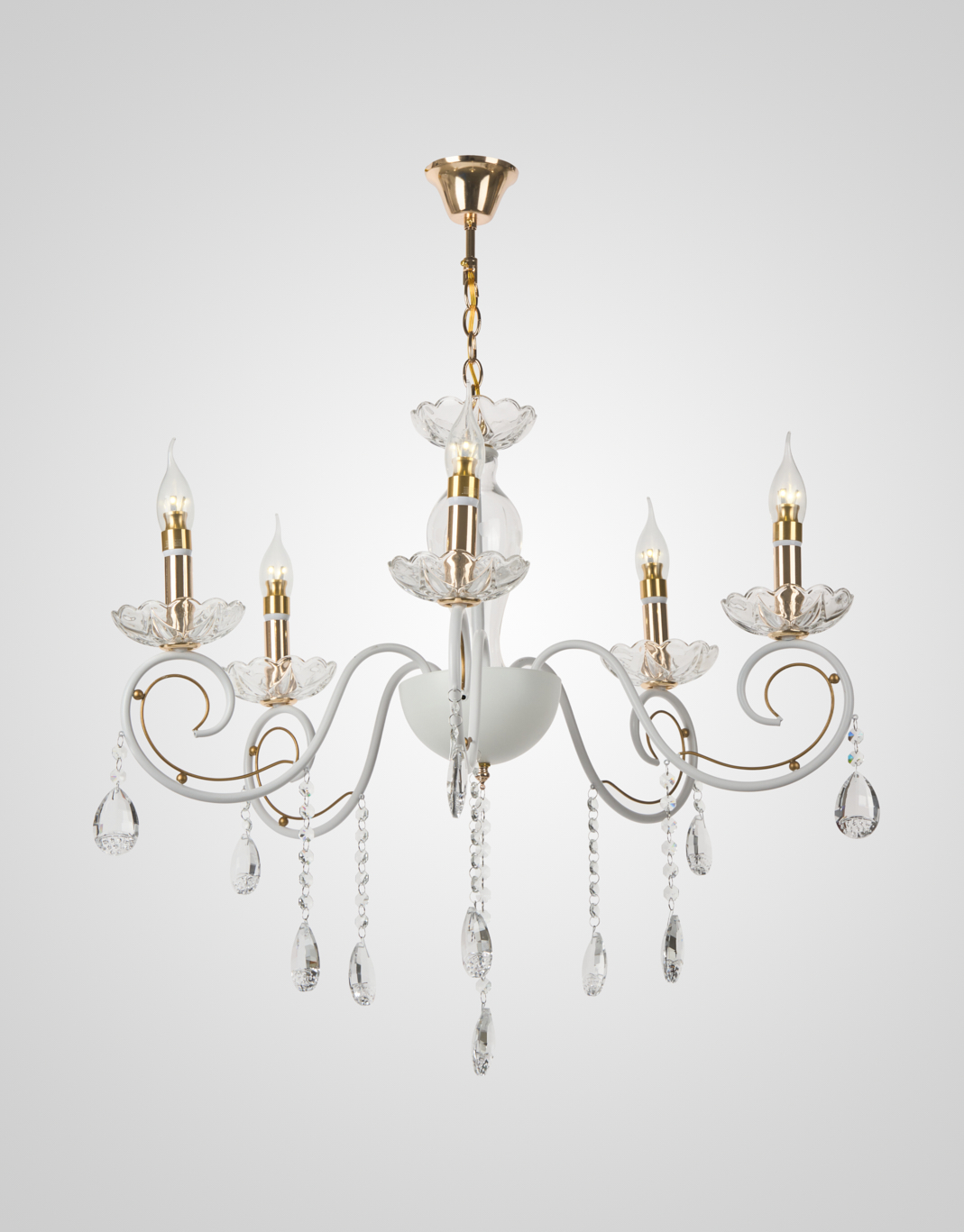 Подвесная люстра P9850-5 WT+GD 000054541