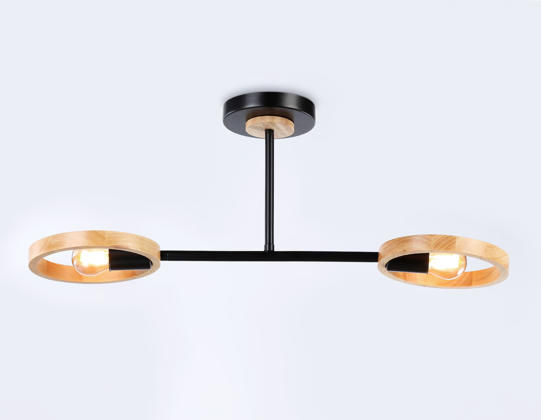 TR8244/2 BK/LWD черный/светлое дерево E27/2 max 40W 590*165*220