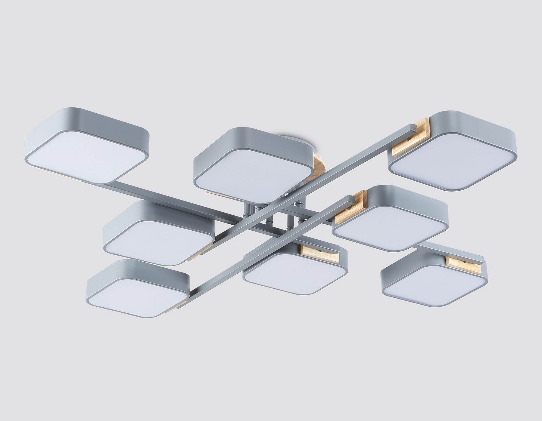 FL4889/8 GR/WD серый/дерево 144W 3000-6000K 960*960*160 (без ПДУ)