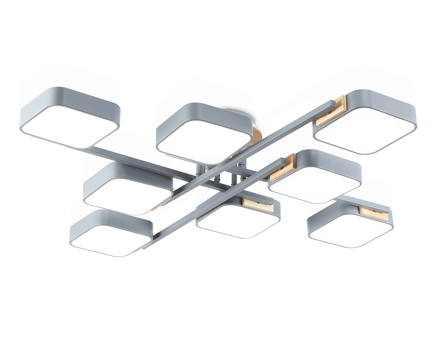 FL4889/8 GR/WD серый/дерево 144W 3000-6000K 960*960*160 (без ПДУ)