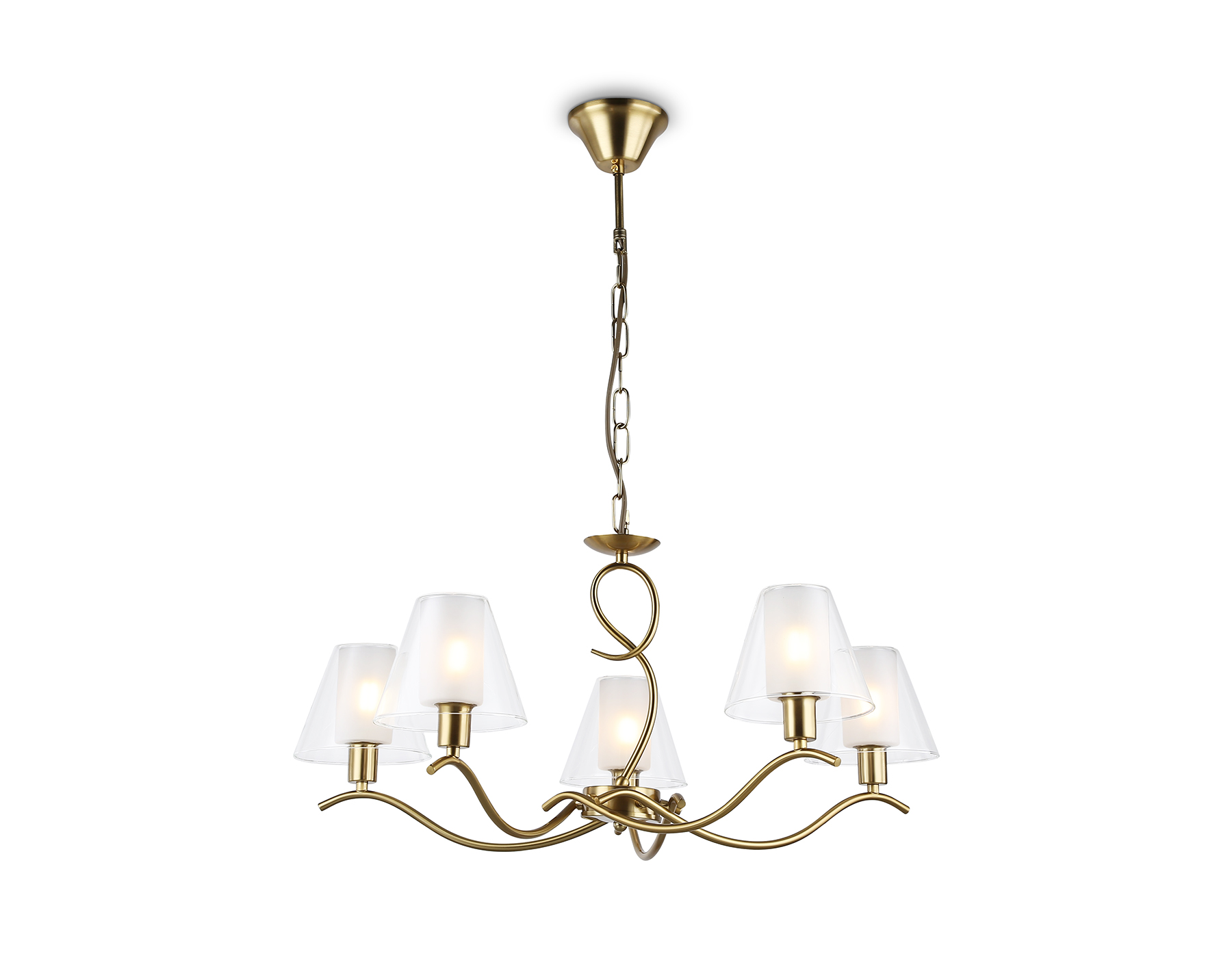 LH57091/5 BS/FR латунь/белый матовый E14/5 max 40W D690*790