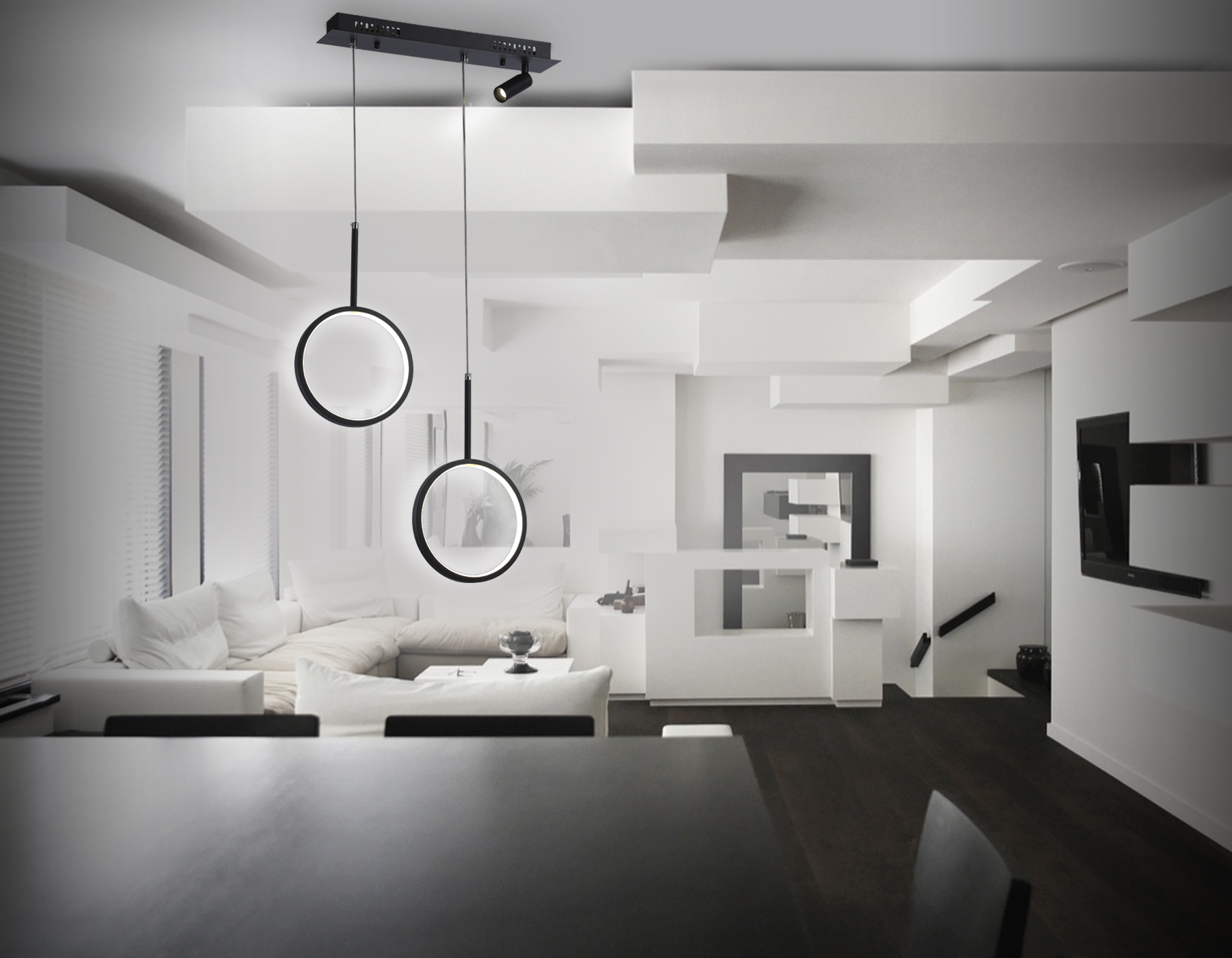 FL5274/2+1 BK черный 38W 3000K/4200K/6400K+4200K 500*20*1200 (ПДУ ИК)