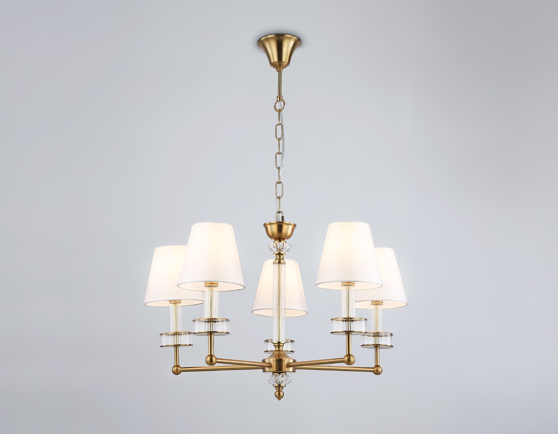 LH71021/5 BS/WH латунь/белый E14*5 max 40W D670*1130