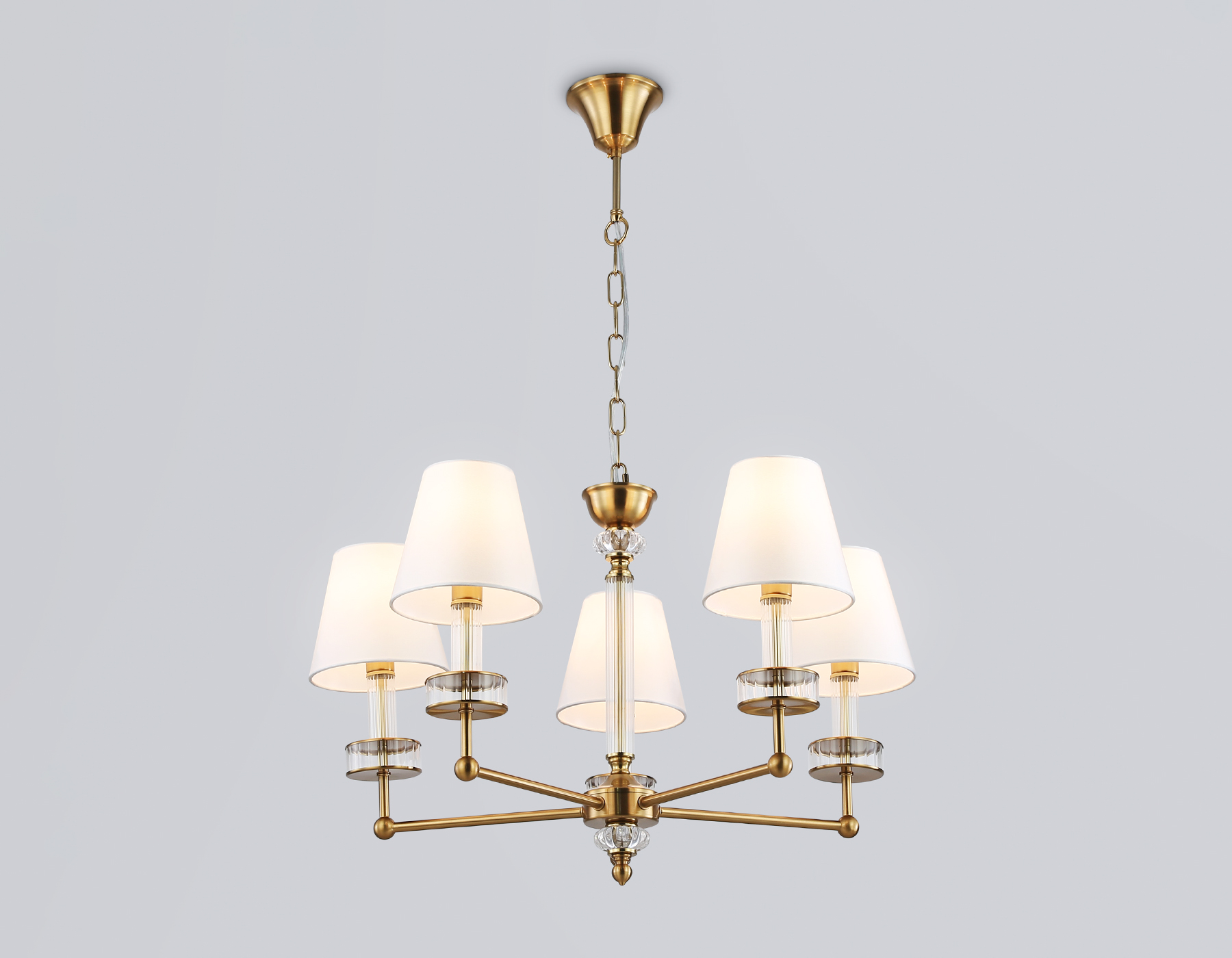 LH71021/5 BS/WH латунь/белый E14*5 max 40W D670*1130